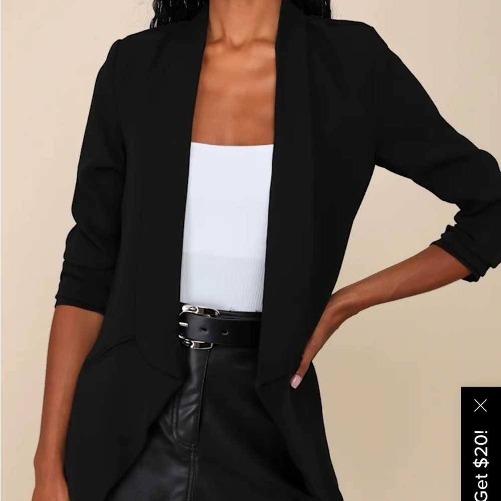 Brand New Lulus- Miss Punctuality Black Lightweight Blazer